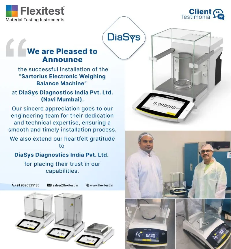 𝐒𝐚𝐫𝐭𝐨𝐫𝐢𝐮𝐬 𝐄𝐥𝐞𝐜𝐭𝐫𝐨𝐧𝐢𝐜 𝐖𝐞𝐢𝐠𝐡𝐢𝐧𝐠 𝐁𝐚𝐥𝐚𝐧𝐜𝐞 𝐌𝐚𝐜𝐡𝐢𝐧𝐞 𝐚𝐭 DiaSys Diagnostics India Pvt Ltd, 𝐍𝐚𝐯𝐢 𝐌𝐮𝐦𝐛𝐚𝐢.