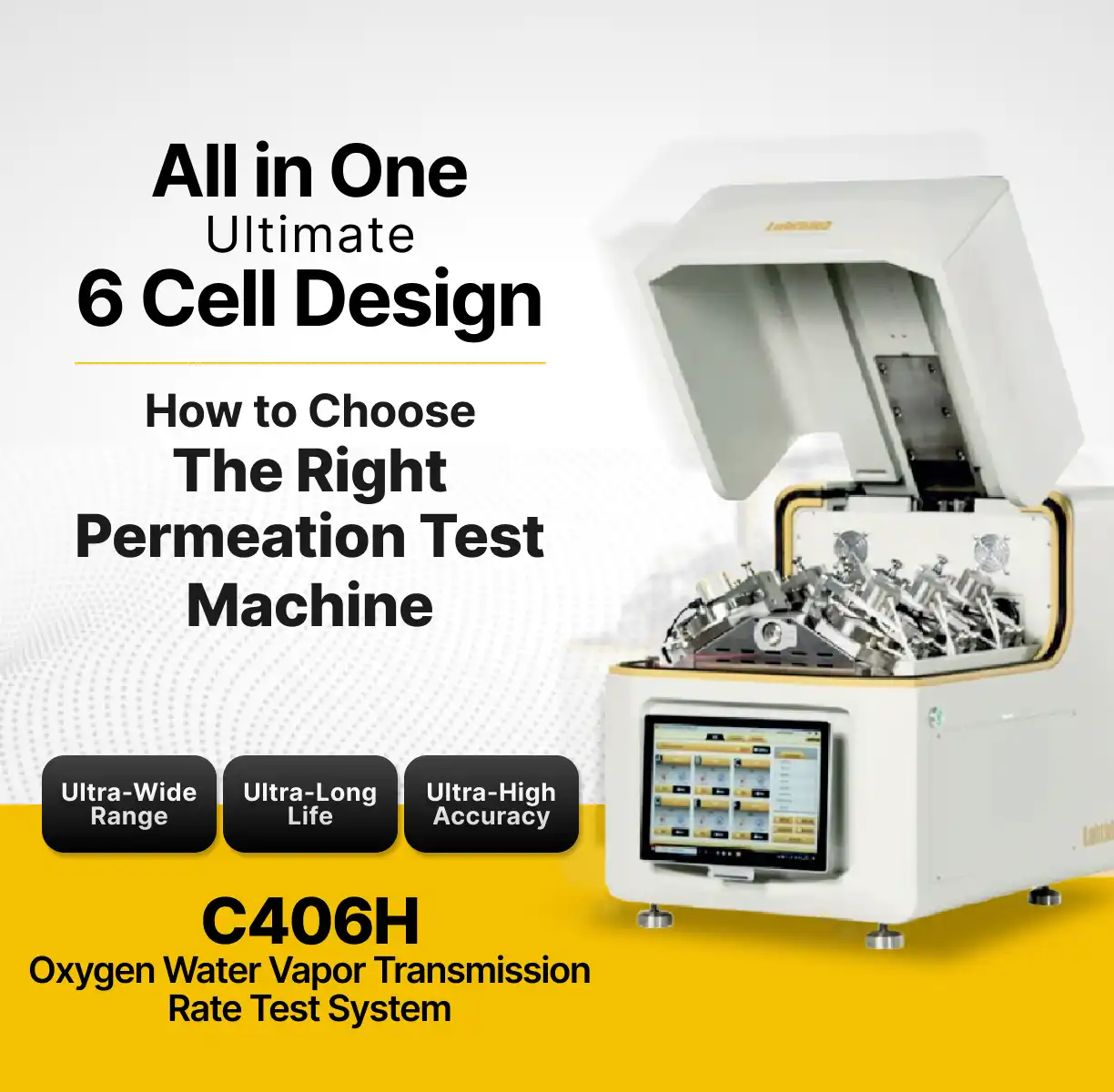 C406H Oxygen Water Vapor Transmission Rate Test System for permeability testing