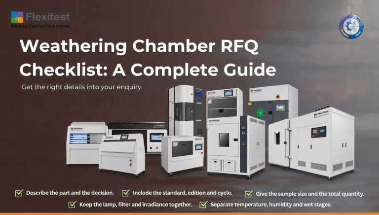 Weathering Chamber RFQ Checklist: A Complete Guide — range of Flexitest UV, xenon, temperature and humidity weathering chambers