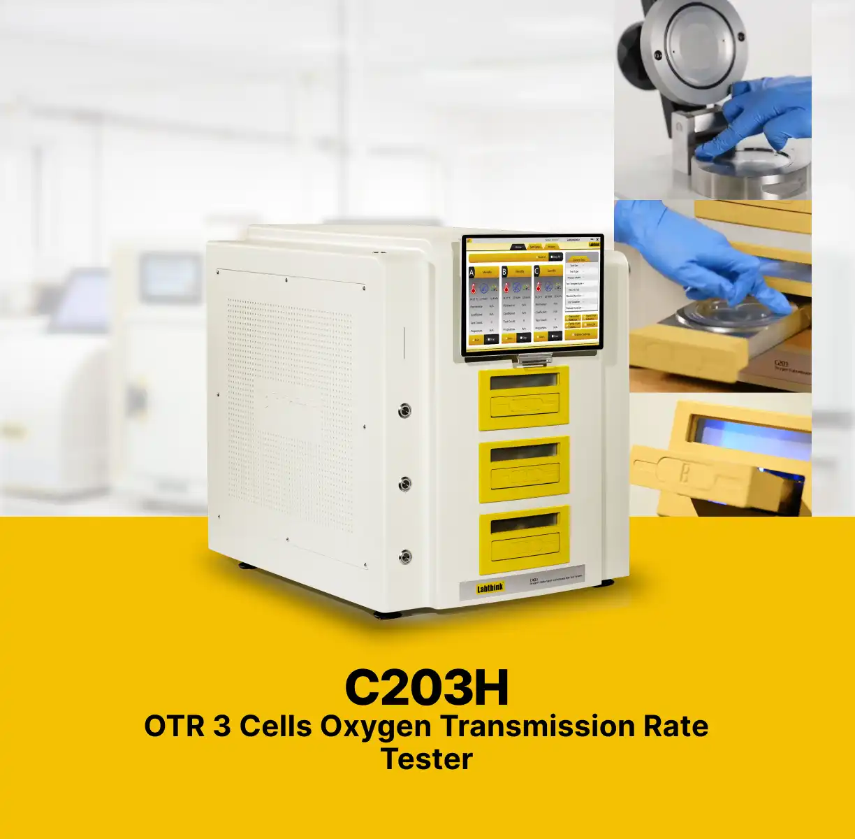 C203H Oxygen Transmission Rate Tester 3 Cell OTR Tester for Packaging