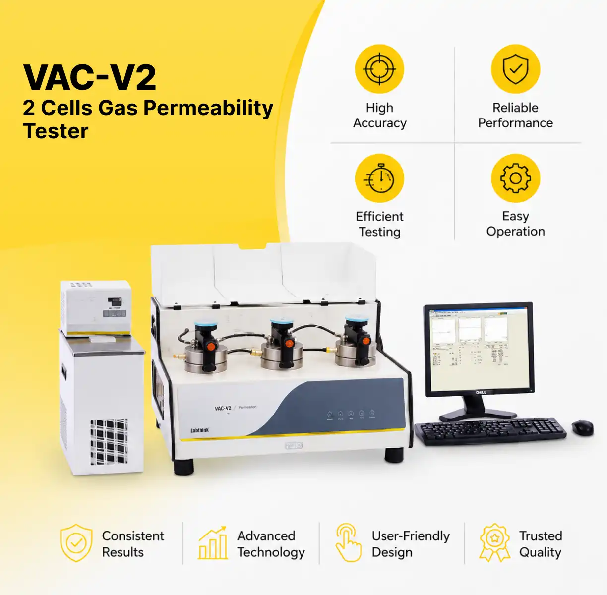 Gas Permeability Tester 2 CELL VAC-V2